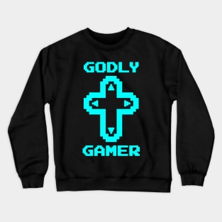 Godly Gamer (v3 - cyan) Crewneck Sweatshirt